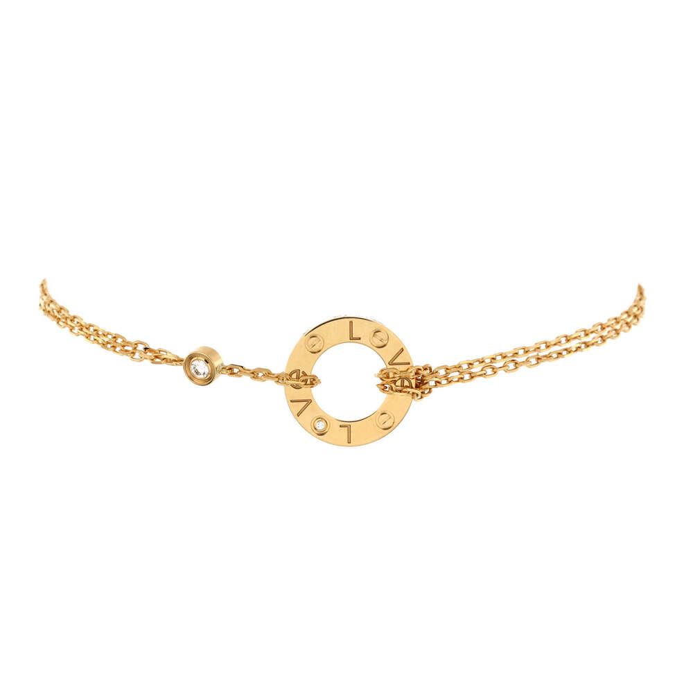 Cartier 2 Diamonds Love Bracelet 18K Yellow Gold with Diamonds